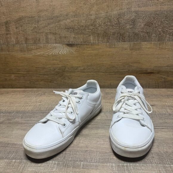 Vans Seldan White Leather Sneakers Women's Size 9.5 - Picture 1 of 7